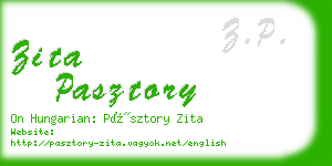 zita pasztory business card